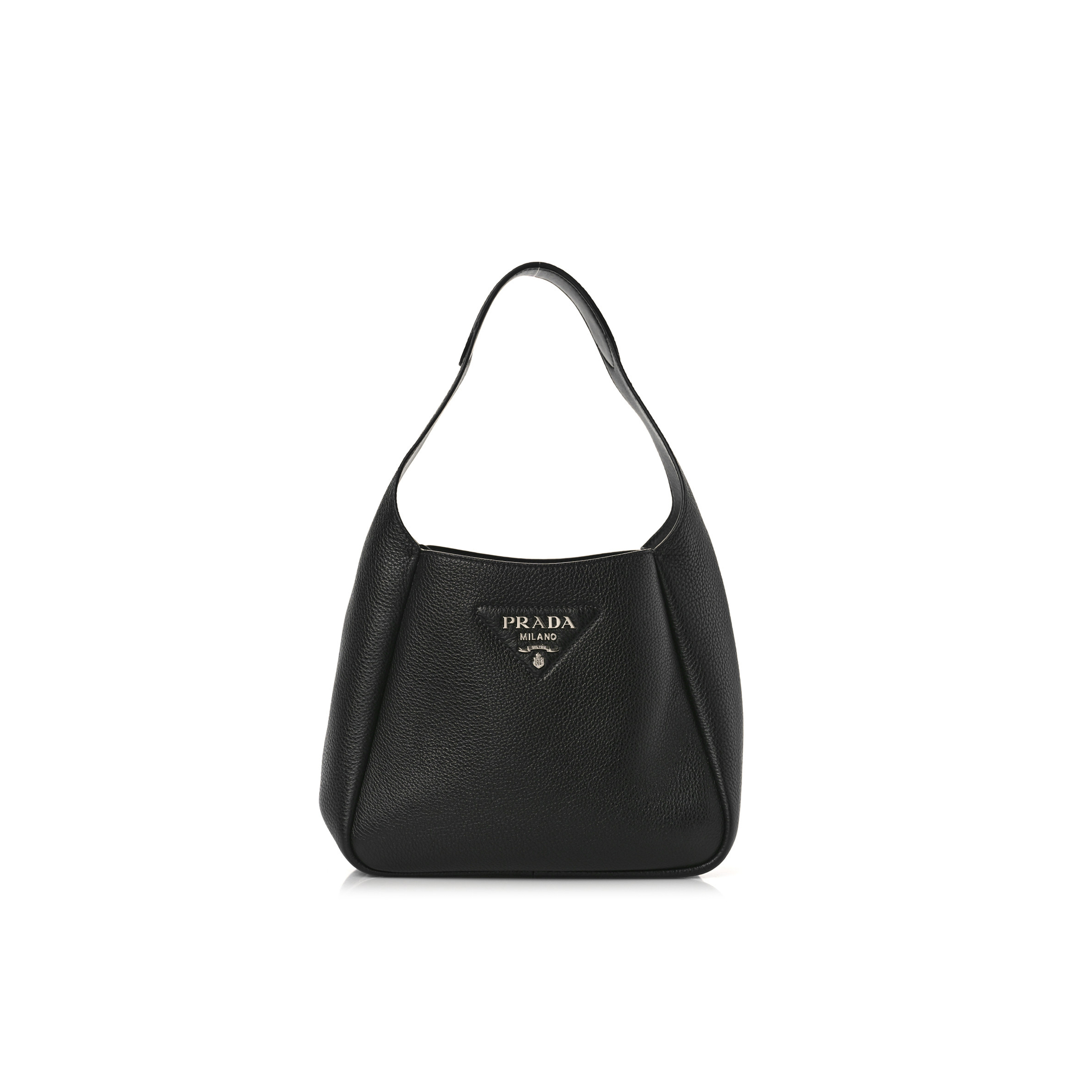 PRADA VITELLO DAINO DYNAMIQUE HOBO BLACK (23*20*13cm) PRADA VITELLO DAINO DYNAMIQUE HOBO BLACK (23*20*13cm)