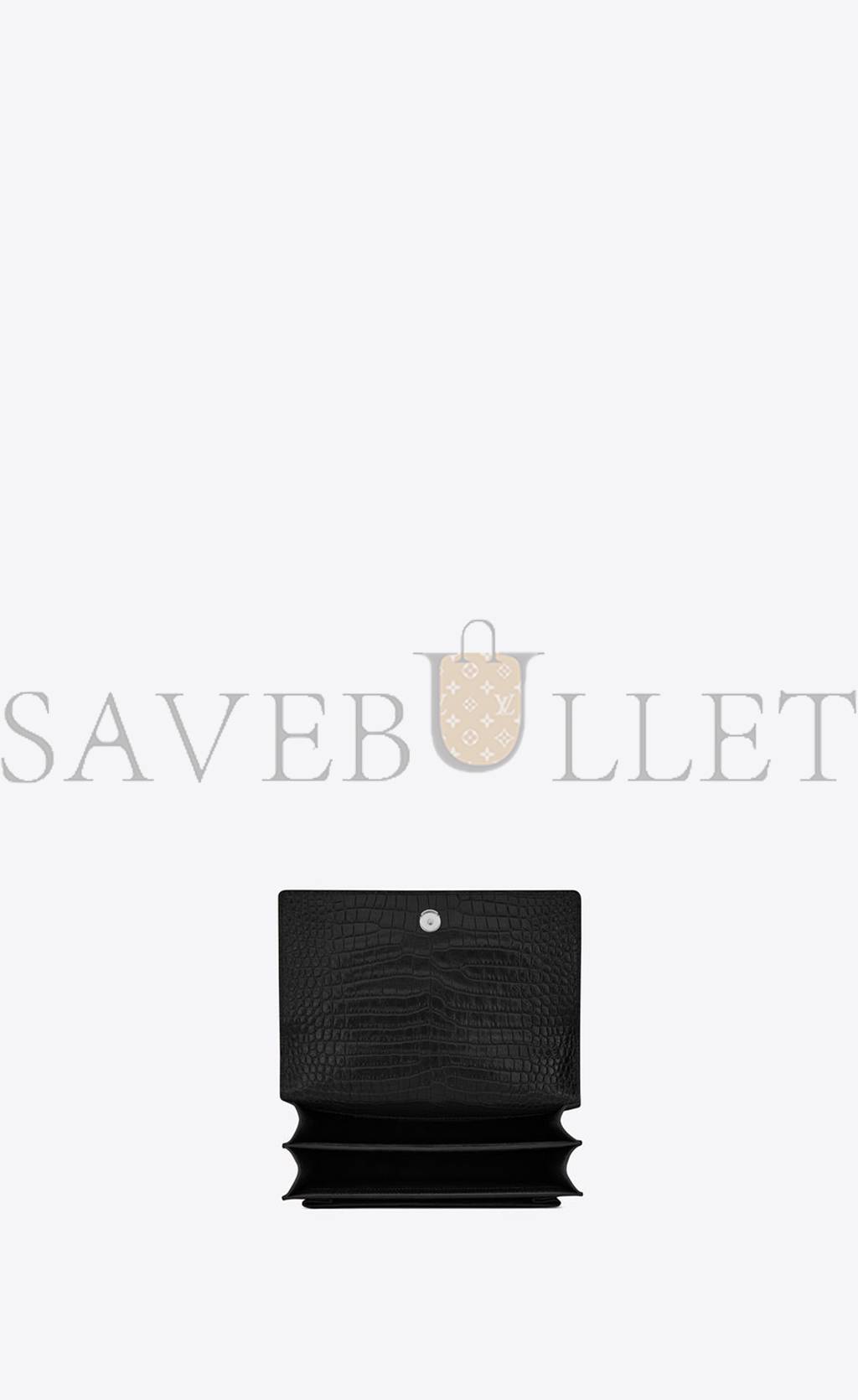 YSL SUNSET MEDIUM CHAIN GAB IN CROCODILE-EMBOSSED SHINY LEATHER 442906DND0N1000 (22*16*6.5cm) YSL SUNSET MEDIUM CHAIN GAB IN CROCODILE-EMBOSSED SHINY LEATHER 442906DND0N1000 (22*16*6.5cm)