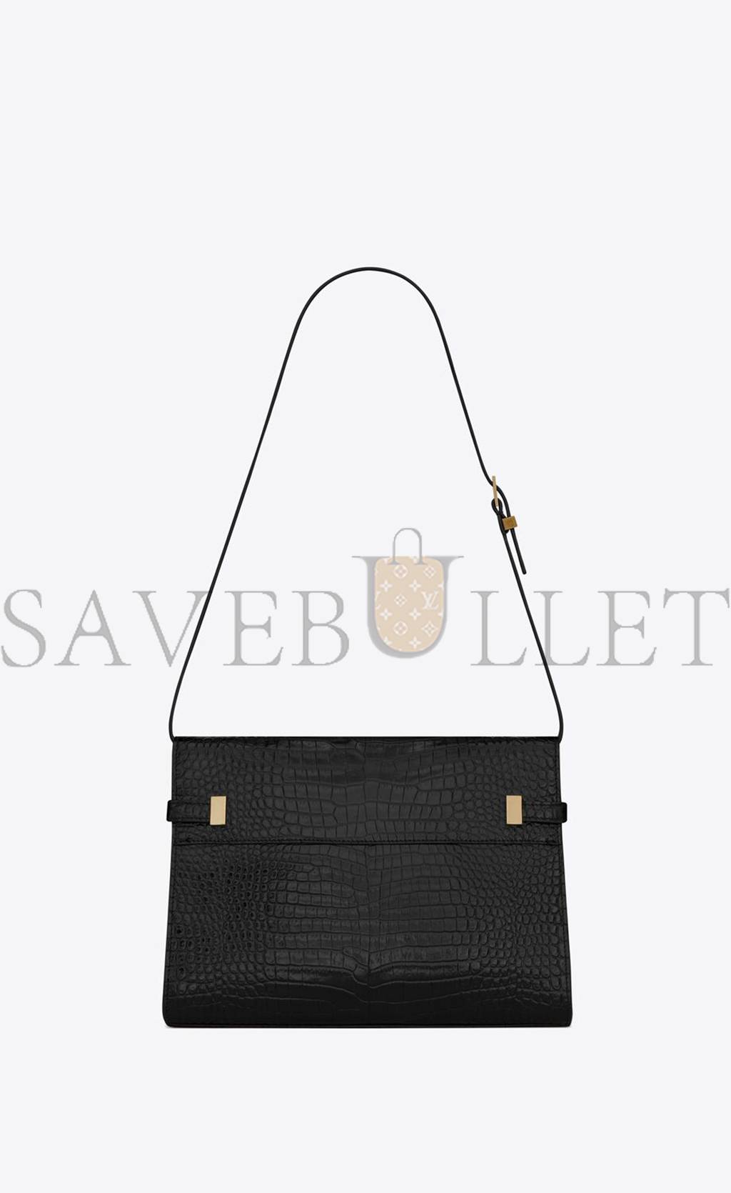 YSL MANHATTAN SHOULDER BAG IN CROCODILE-EMBOSSED SHINY LEATHER 579271DND0J1000 (29*20*7.5cm) YSL MANHATTAN SHOULDER BAG IN CROCODILE-EMBOSSED SHINY LEATHER 579271DND0J1000 (29*20*7.5cm)