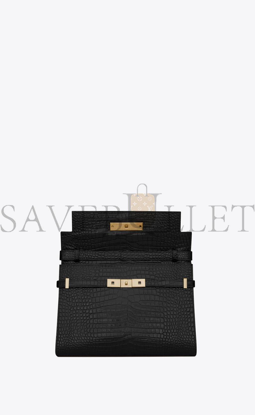 YSL MANHATTAN SHOULDER BAG IN CROCODILE-EMBOSSED SHINY LEATHER 579271DND0J1000 (29*20*7.5cm) YSL MANHATTAN SHOULDER BAG IN CROCODILE-EMBOSSED SHINY LEATHER 579271DND0J1000 (29*20*7.5cm)