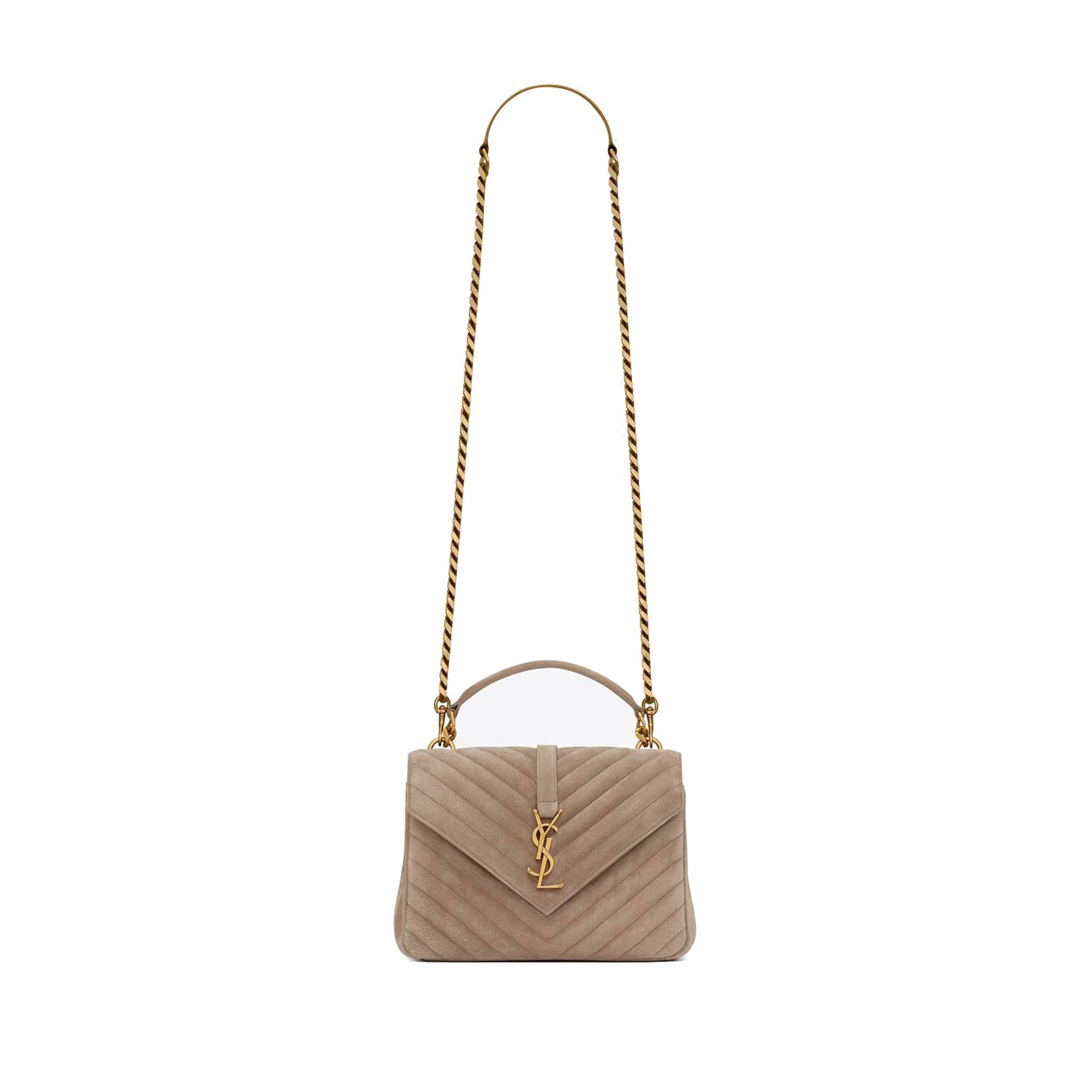 YSL COLLEGE MEDIUM CHAIN BAG IN QUILTED SUEDE 6002791U8072346 (24*17*6.5cm) YSL COLLEGE MEDIUM CHAIN BAG IN QUILTED SUEDE 6002791U8072346 (24*17*6.5cm)