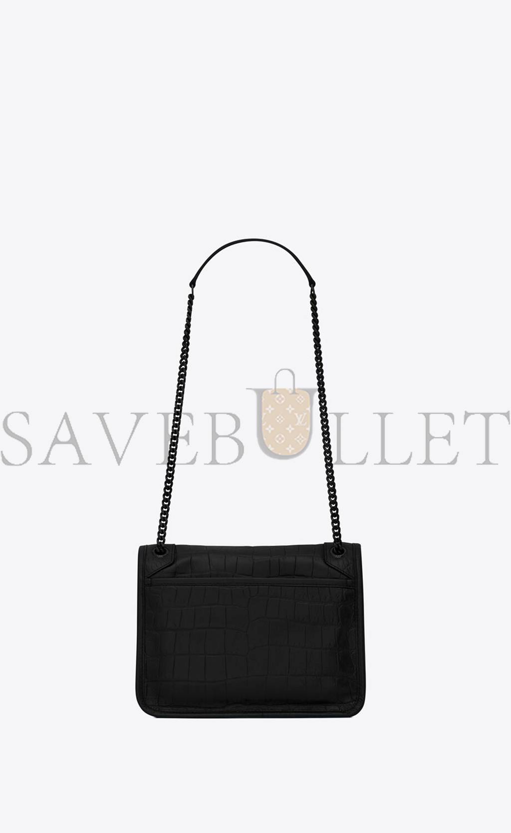 YSL NIKI BABY CHAIN BAG IN CROCODILE-EMBOSSED LEATHER 6331511K00U1000 (21*16*7.5cm) YSL NIKI BABY CHAIN BAG IN CROCODILE-EMBOSSED LEATHER 6331511K00U1000 (21*16*7.5cm)