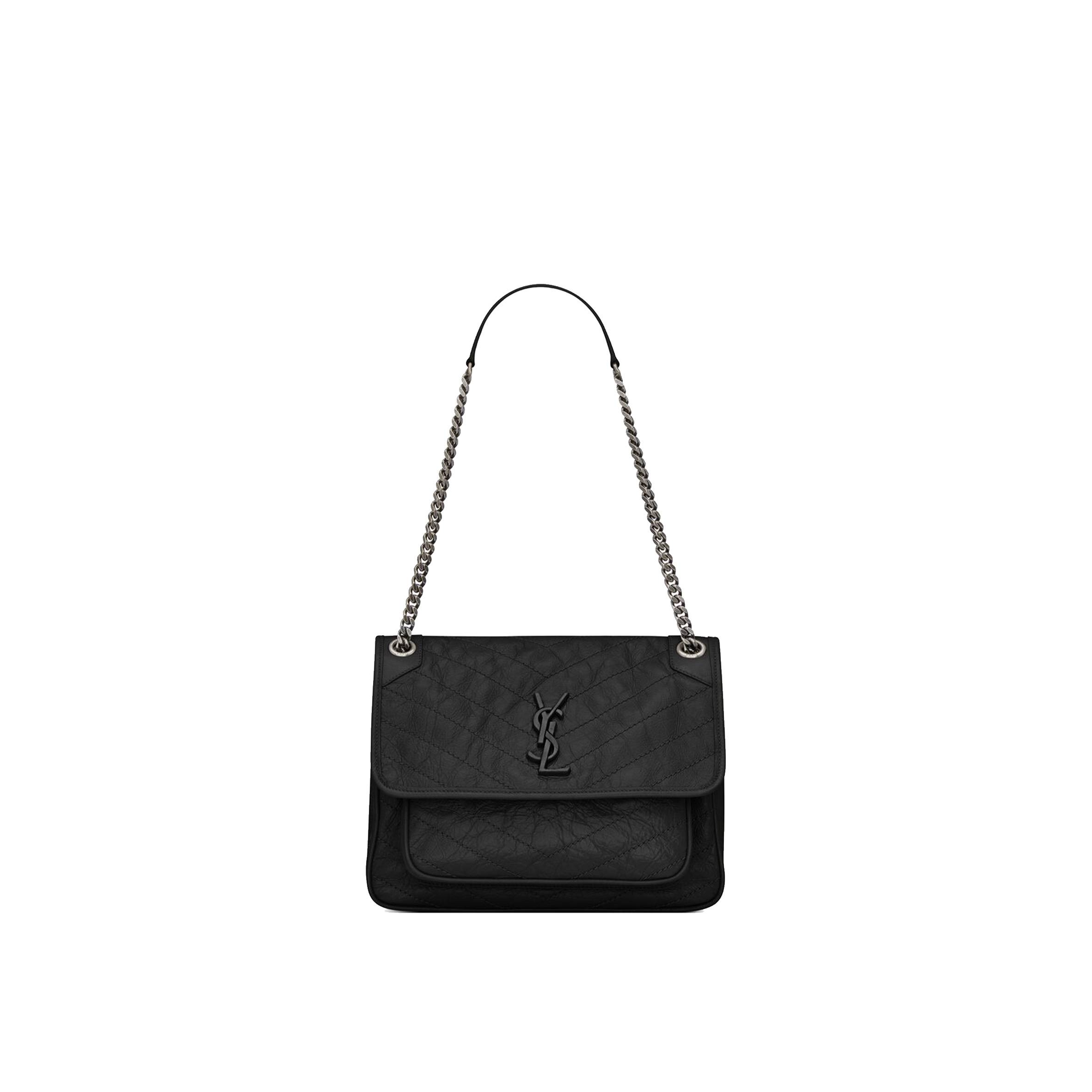 YSL NIKI MEDIUM CHAIN BAG IN CRINKLED VINTAGE LEATHER 6331580EN041000 (28*20*8.5cm) YSL NIKI MEDIUM CHAIN BAG IN CRINKLED VINTAGE LEATHER 6331580EN041000 (28*20*8.5cm)