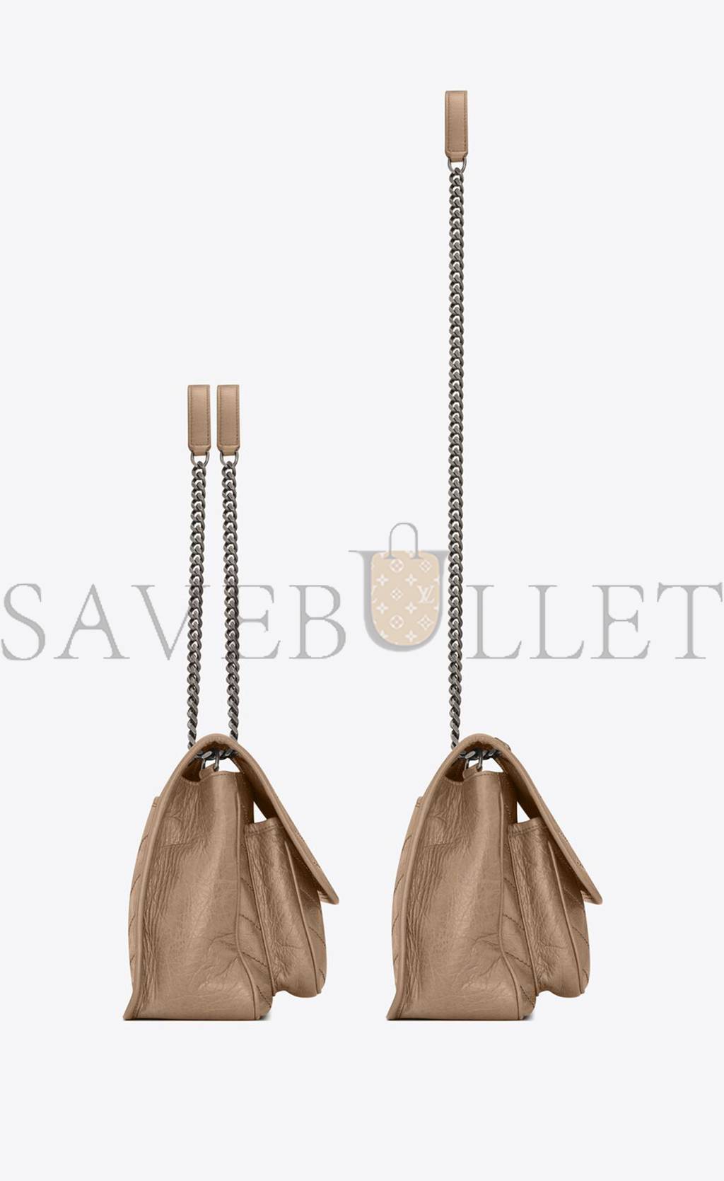 YSL NIKI MEDIUM CHAIN BAG IN CRINKLED VINTAGE VEGETABLE-TANNED LEATHER 6331581YG042826 (28*20*8.5cm) YSL NIKI MEDIUM CHAIN BAG IN CRINKLED VINTAGE VEGETABLE-TANNED LEATHER 6331581YG042826 (28*20*8.5cm)