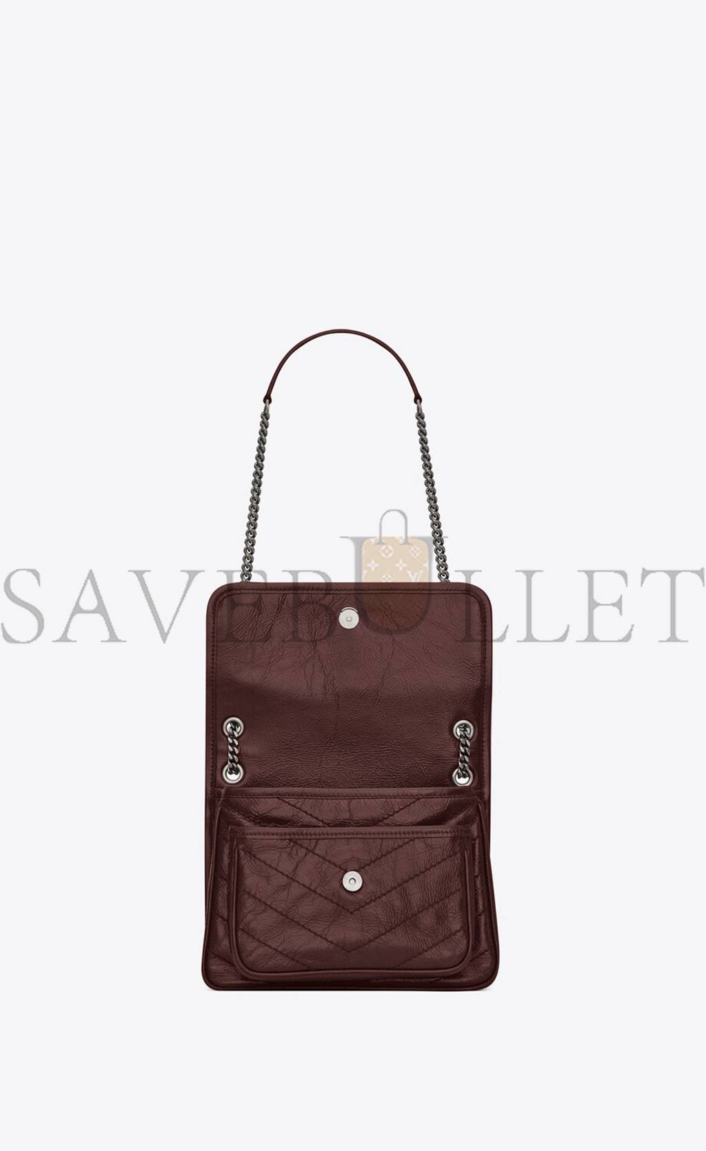 YSL NIKI BABY CHAIN BAG IN CRINKLED VINTAGE LEATHER 6331600EN046475 (21*16*7.5cm) YSL NIKI BABY CHAIN BAG IN CRINKLED VINTAGE LEATHER 6331600EN046475 (21*16*7.5cm)
