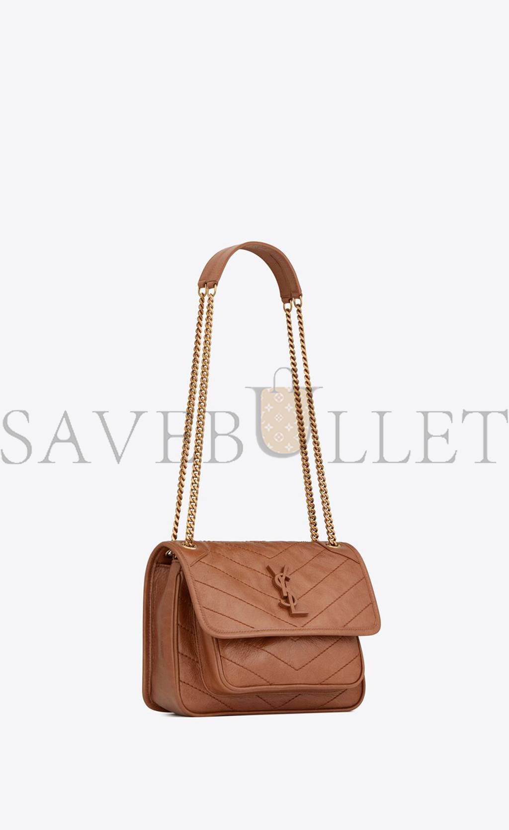 YSL NIKI BABY CHAIN BAG IN CRINKLED VINTAGE VEGETABLE-TANNED LEATHER 6331601YG072522 (21*16*7.5cm) YSL NIKI BABY CHAIN BAG IN CRINKLED VINTAGE VEGETABLE-TANNED LEATHER 6331601YG072522 (21*16*7.5cm)
