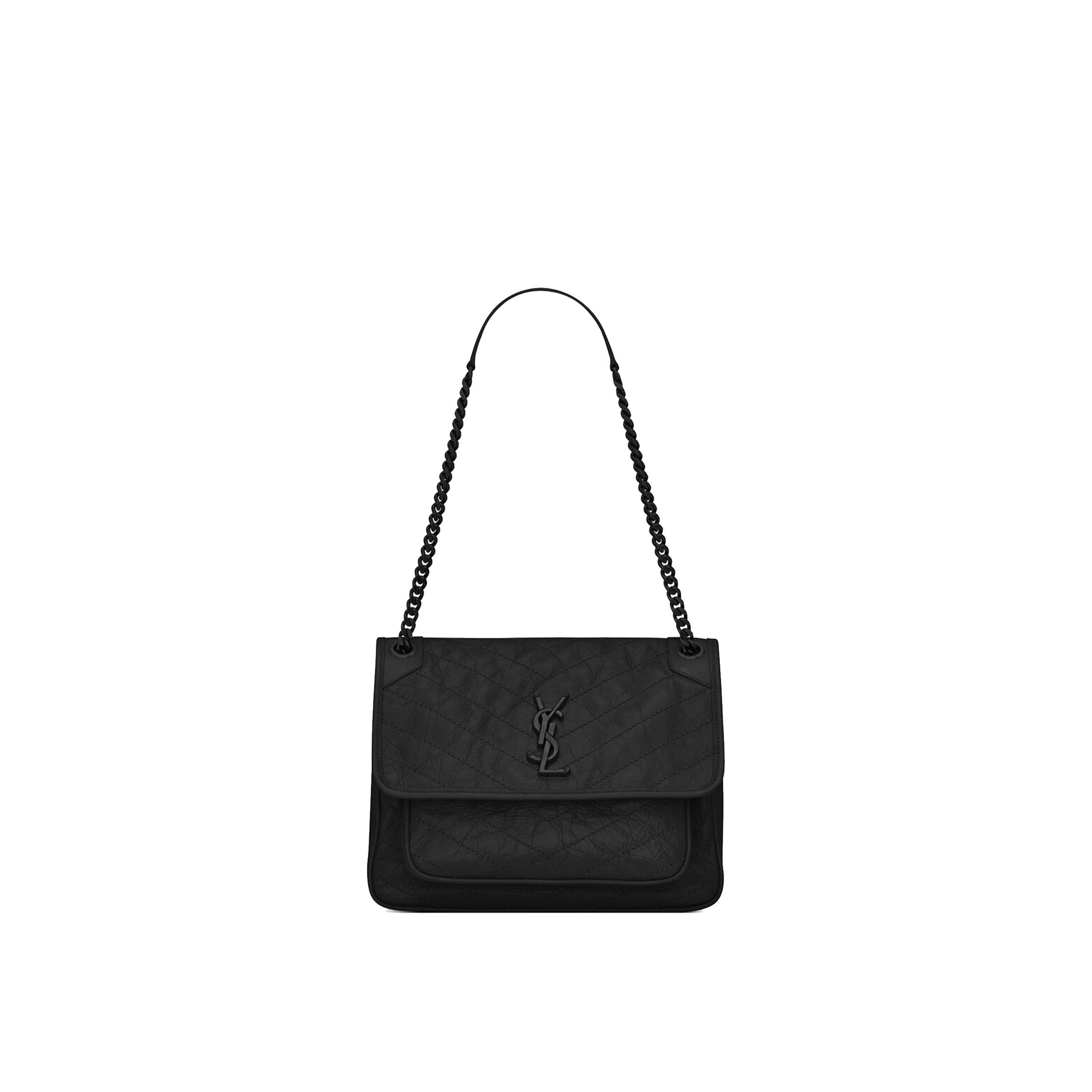 YSL NIKI MEDIUM CHAIN BAG IN CRINKLED VINTAGE LEATHER 6331840EN081000 (28*20*8.5cm) YSL NIKI MEDIUM CHAIN BAG IN CRINKLED VINTAGE LEATHER 6331840EN081000 (28*20*8.5cm)