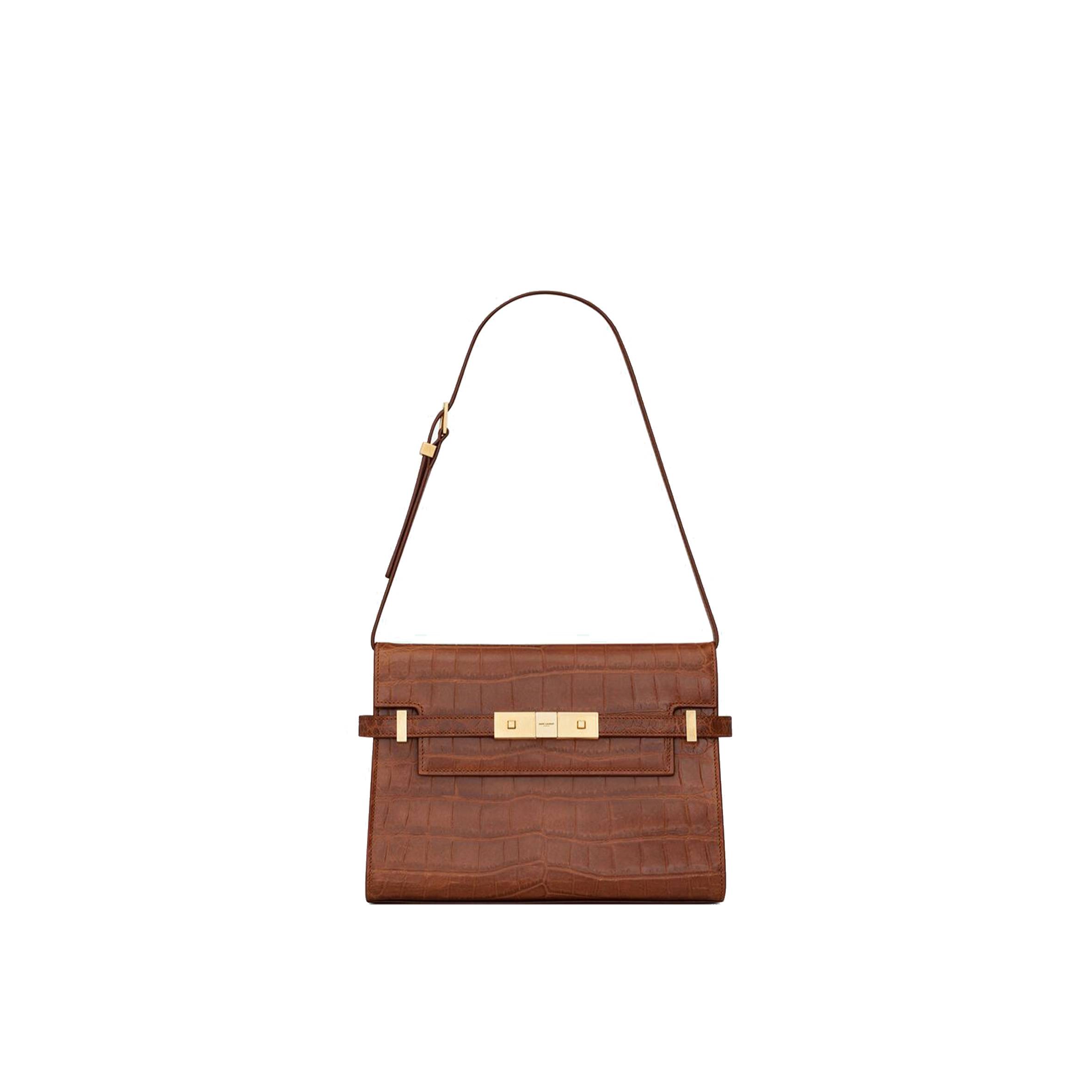 YSL MANHATTAN SMALL SHOULDER BAG IN CROCODILE-EMBOSSED LEATHER 675626AAAOH2591 (24*17.5*6cm) YSL MANHATTAN SMALL SHOULDER BAG IN CROCODILE-EMBOSSED LEATHER 675626AAAOH2591 (24*17.5*6cm)