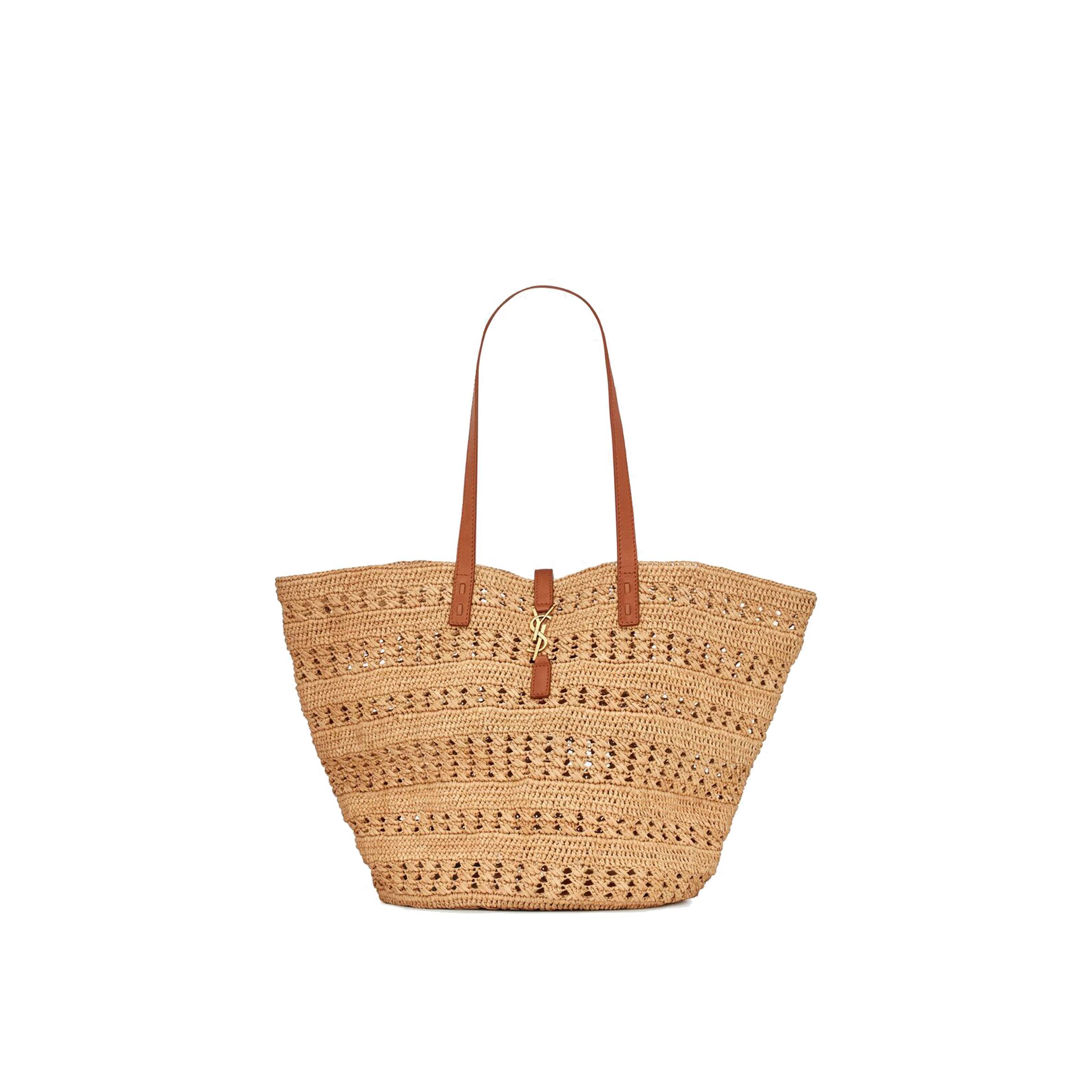 YSL PANIER MEDIUM BAG IN CROCHET RAFFIA AND SMOOTH LEATHER 688221GAAAC2080 (38*21*20cm) YSL PANIER MEDIUM BAG IN CROCHET RAFFIA AND SMOOTH LEATHER 688221GAAAC2080 (38*21*20cm)
