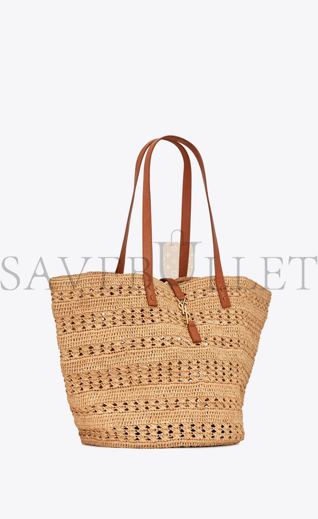 YSL PANIER MEDIUM BAG IN CROCHET RAFFIA AND SMOOTH LEATHER 688221GAAAC2080 (38*21*20cm) YSL PANIER MEDIUM BAG IN CROCHET RAFFIA AND SMOOTH LEATHER 688221GAAAC2080 (38*21*20cm)