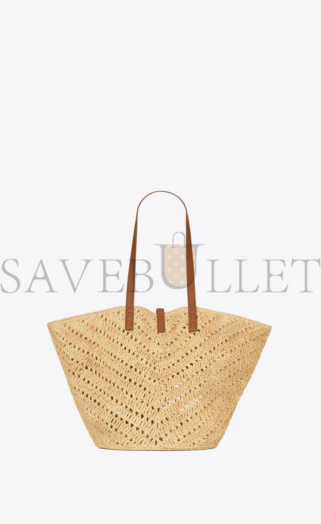 YSL PANIER MEDIUM IN RAFFIA AND VEGETABLE-TANNED LEATHER 740375GAADJ2080 (44*21*20cm) YSL PANIER MEDIUM IN RAFFIA AND VEGETABLE-TANNED LEATHER 740375GAADJ2080 (44*21*20cm)