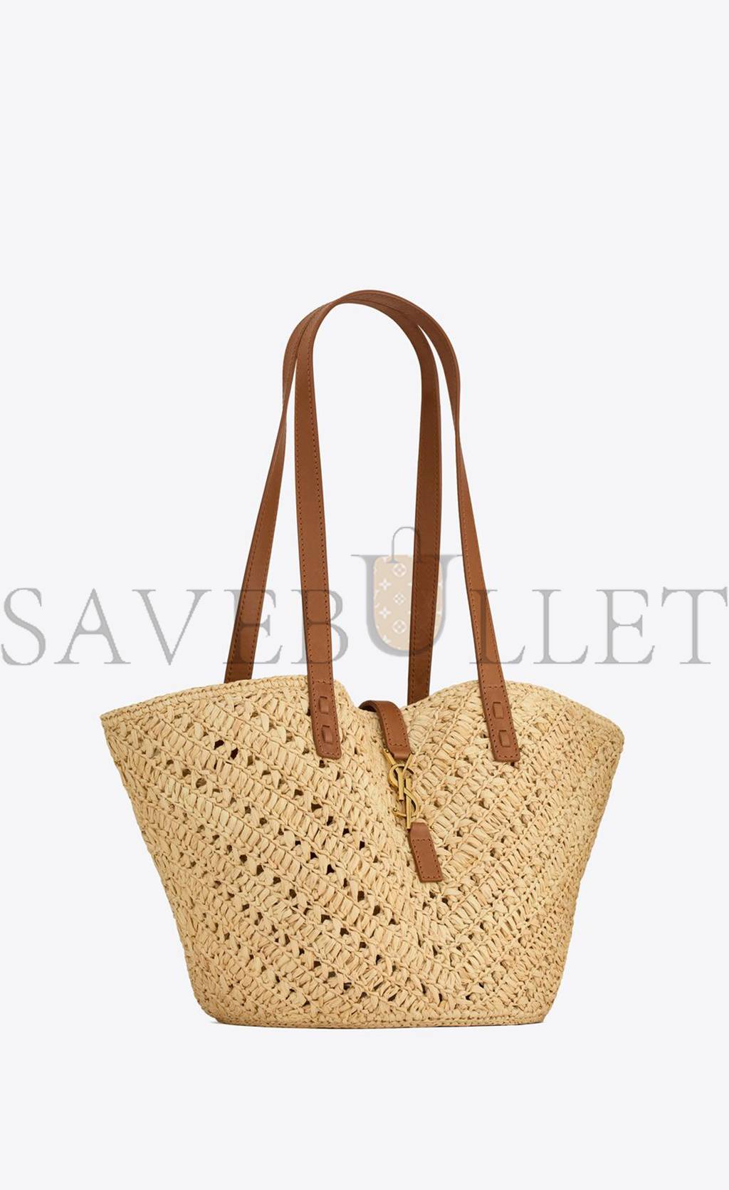 YSL PANIER SMALL IN RAFFIA AND VEGETABLE-TANNED LEATHER 751240GAADJ2080 (38*21*20cm) YSL PANIER SMALL IN RAFFIA AND VEGETABLE-TANNED LEATHER 751240GAADJ2080 (38*21*20cm)