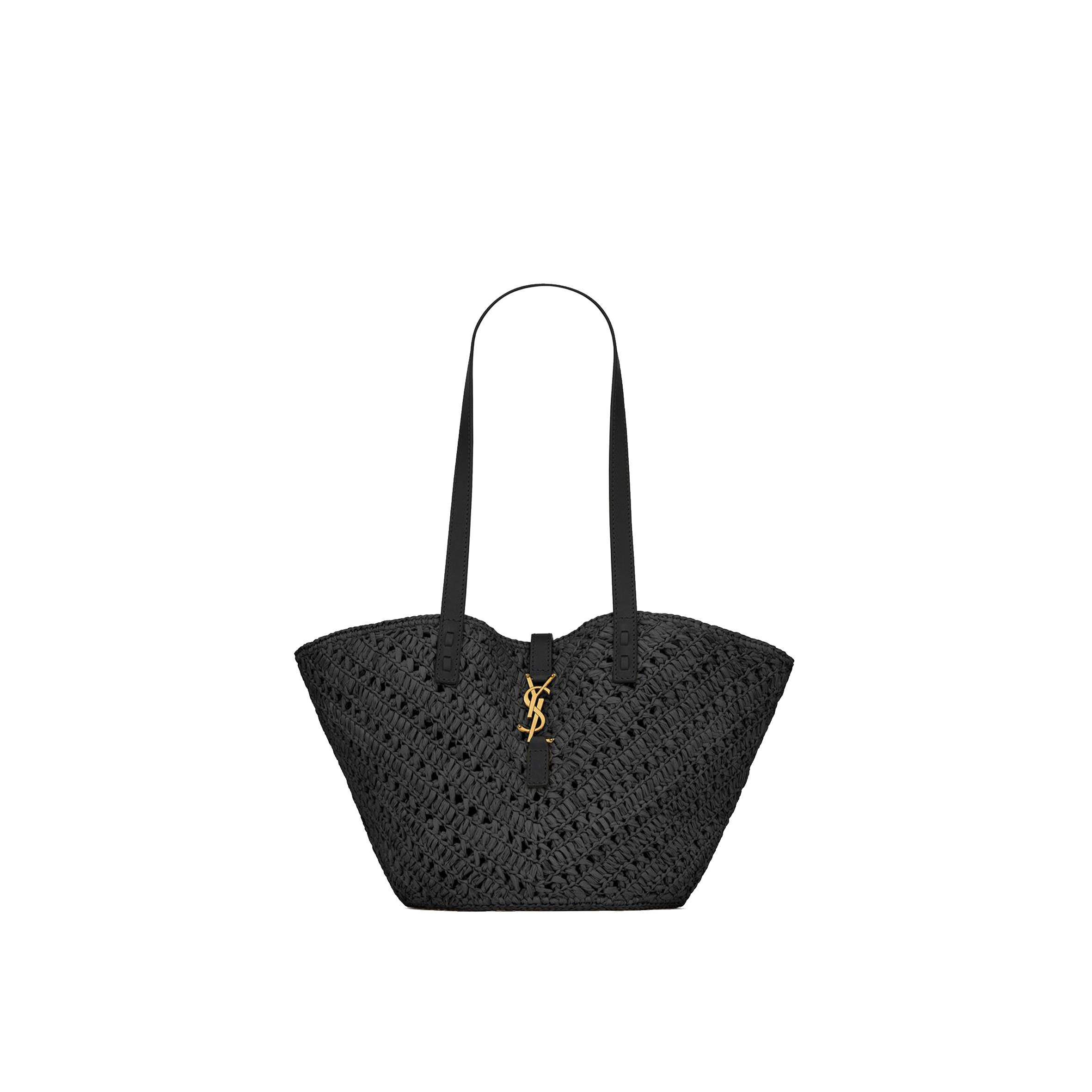 YSL PANIER SMALL IN RAFFIA AND VEGETABLE-TANNED LEATHER 751240GAADP1000 (38*21*20cm) YSL PANIER SMALL IN RAFFIA AND VEGETABLE-TANNED LEATHER 751240GAADP1000 (38*21*20cm)