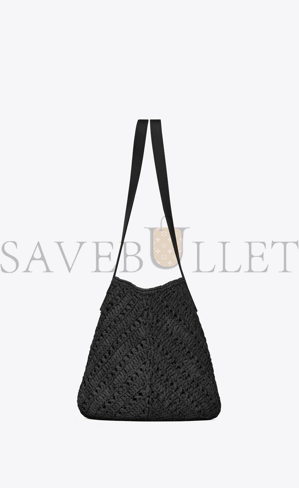 YSL PANIER SMALL IN RAFFIA AND VEGETABLE-TANNED LEATHER 751240GAADP1000 (38*21*20cm) YSL PANIER SMALL IN RAFFIA AND VEGETABLE-TANNED LEATHER 751240GAADP1000 (38*21*20cm)