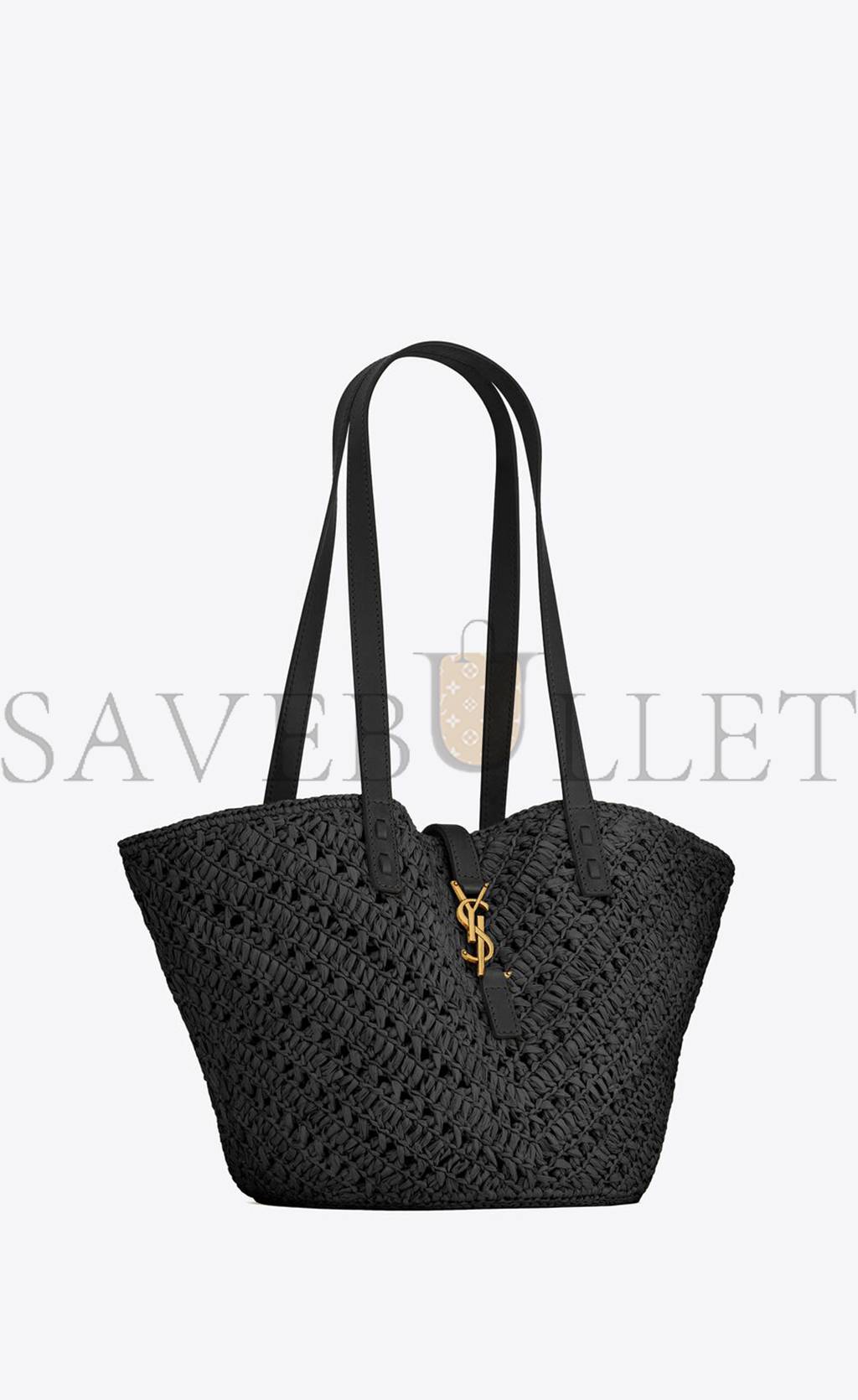 YSL PANIER SMALL IN RAFFIA AND VEGETABLE-TANNED LEATHER 751240GAADP1000 (38*21*20cm) YSL PANIER SMALL IN RAFFIA AND VEGETABLE-TANNED LEATHER 751240GAADP1000 (38*21*20cm)