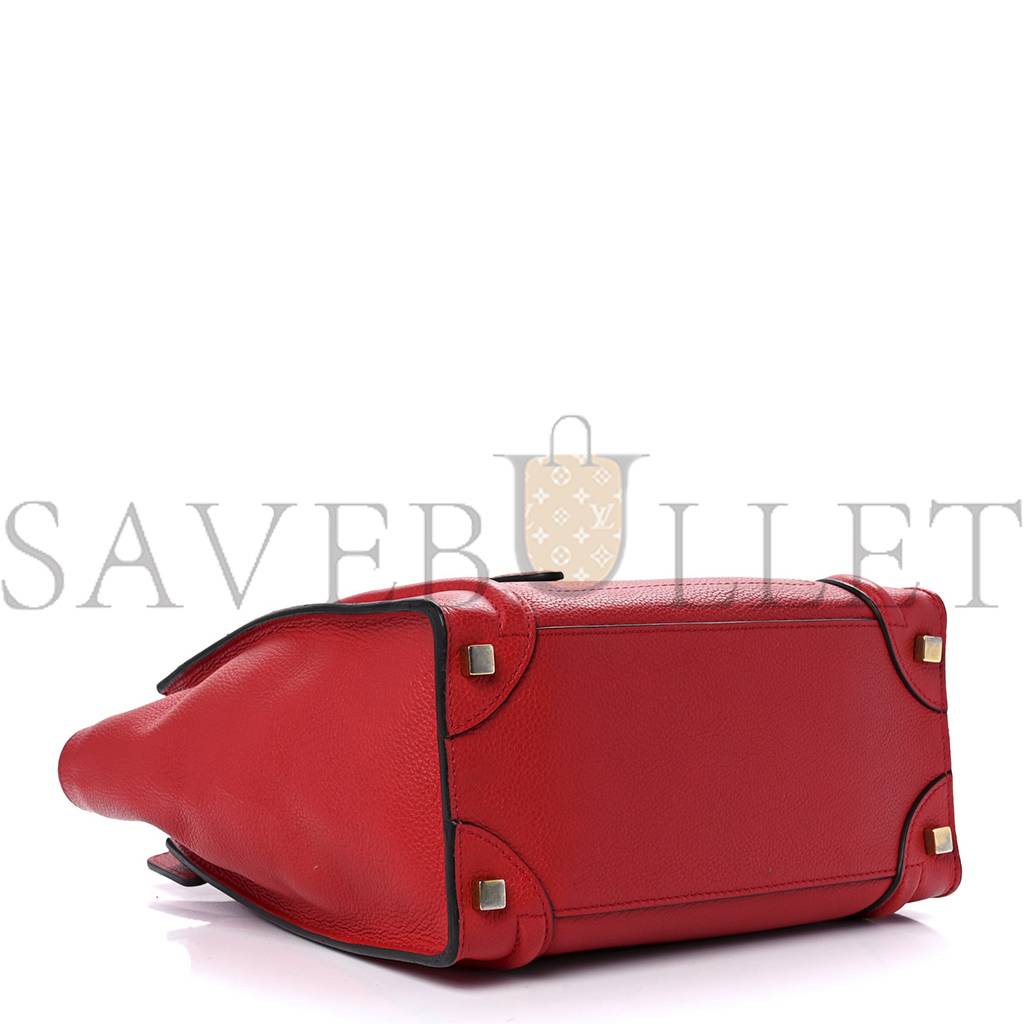 CELINE DRUMMED CALFSKIN MICRO LUGGAGE RED (26*25*13cm) CELINE DRUMMED CALFSKIN MICRO LUGGAGE RED (26*25*13cm)