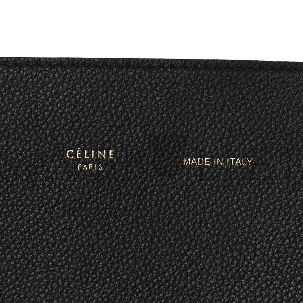 Ce**e soft grained calfskin small belt cabas phantom black (29*27*17cm)