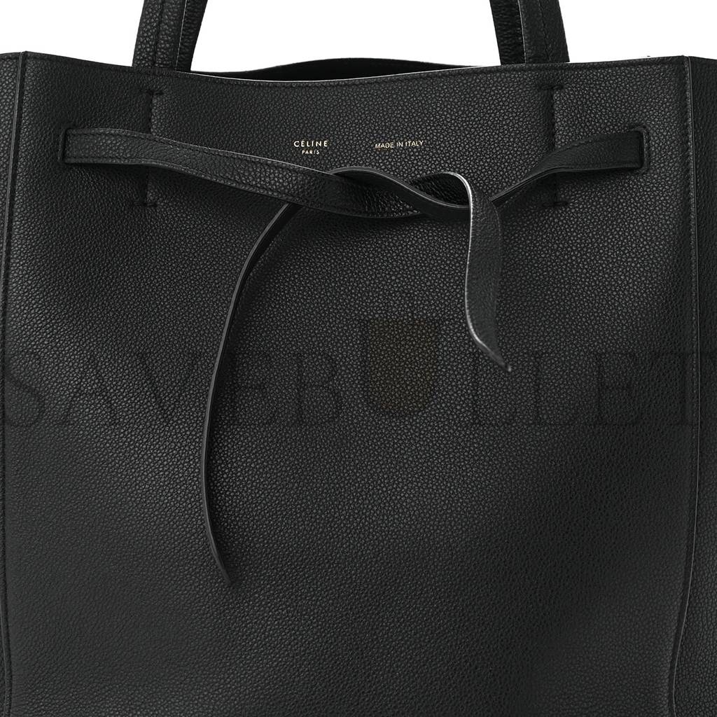 Ce**e soft grained calfskin small belt cabas phantom black (29*27*17cm)