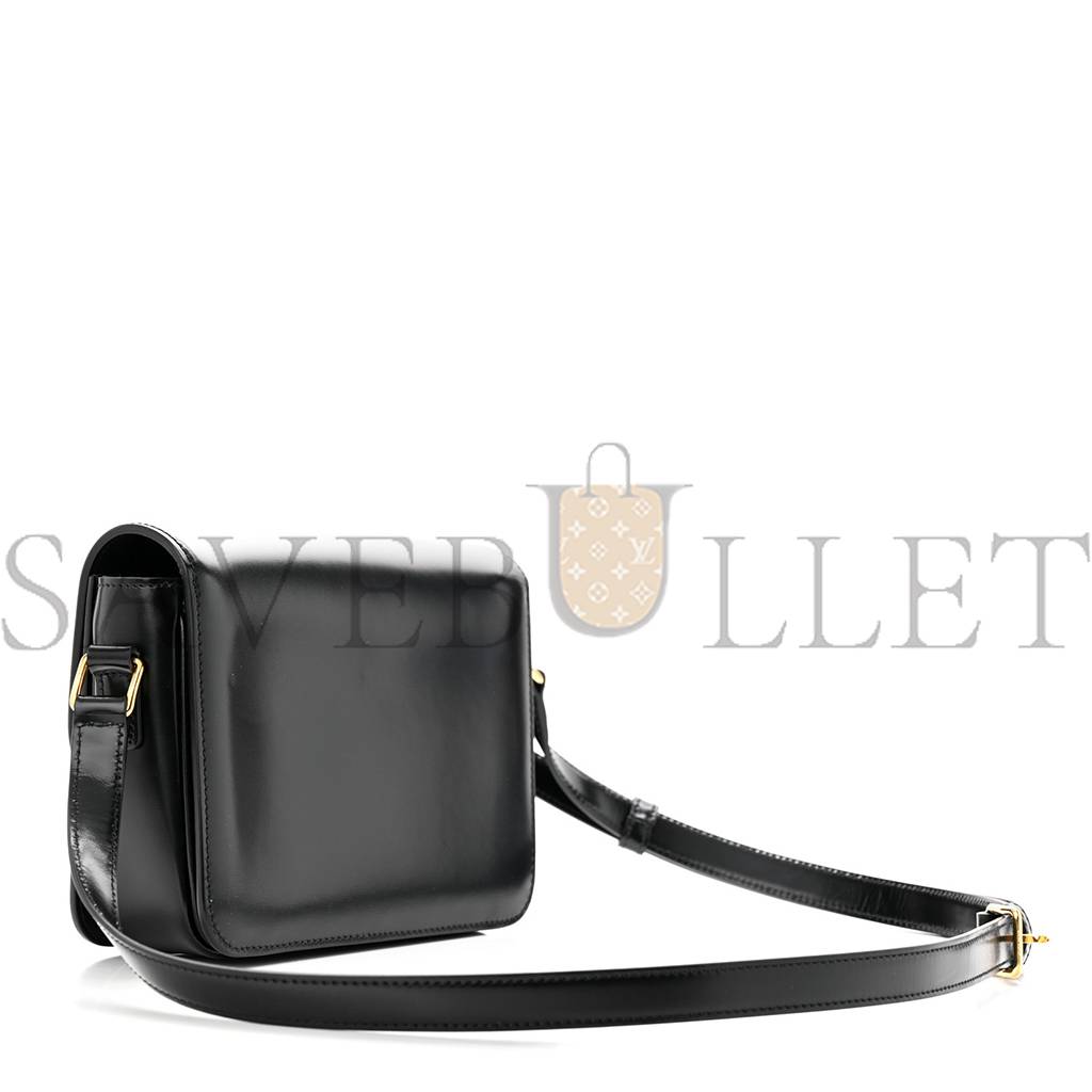 CELINE SHINY CALFSKIN TEEN TRIOMPHE BLACK (19*14*6cm) CELINE SHINY CALFSKIN TEEN TRIOMPHE BLACK (19*14*6cm)