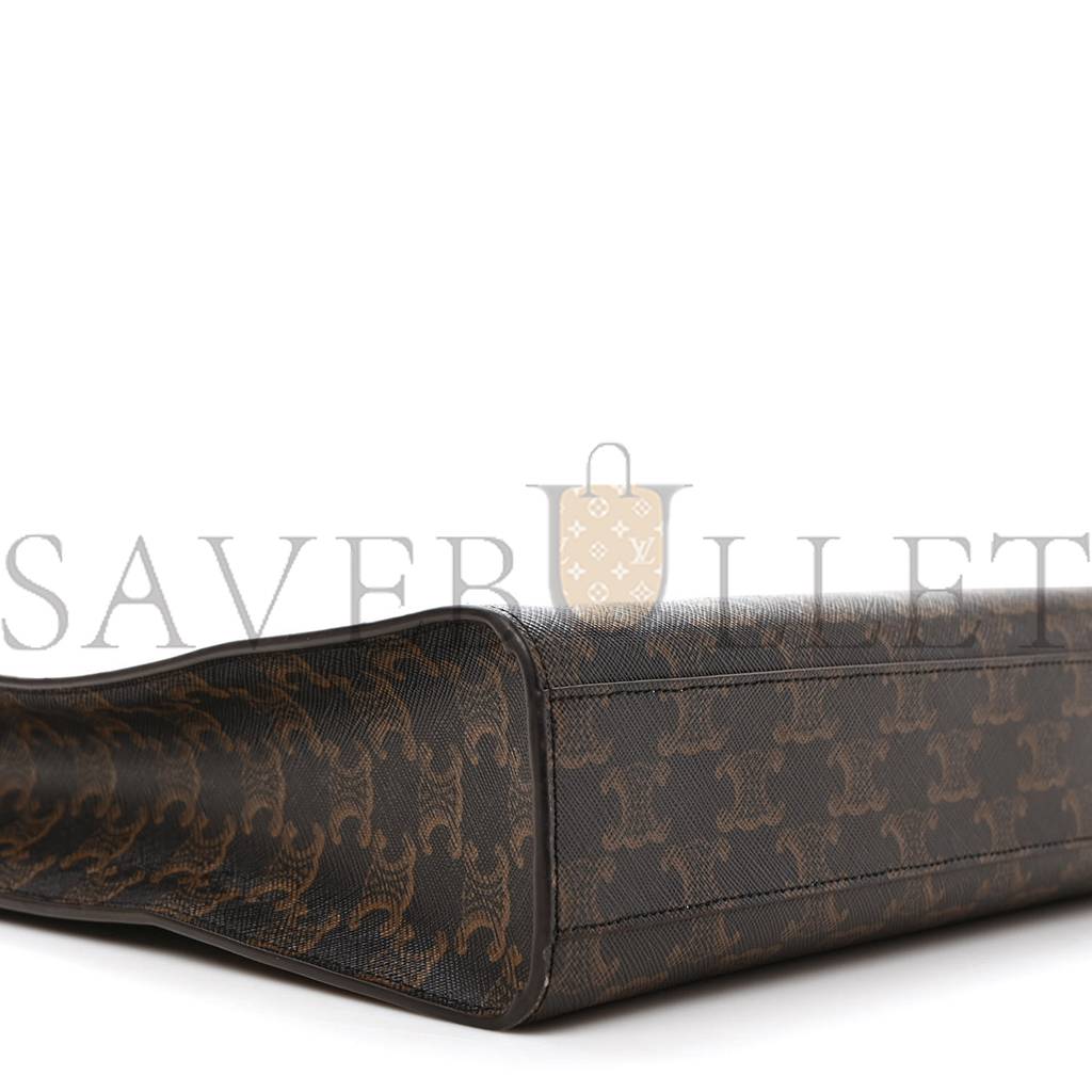 CELINE TRIOMPHE CANVAS CALFSKIN SMALL VERTICAL CABAS TAN (32*29*8cm) CELINE TRIOMPHE CANVAS CALFSKIN SMALL VERTICAL CABAS TAN (32*29*8cm)