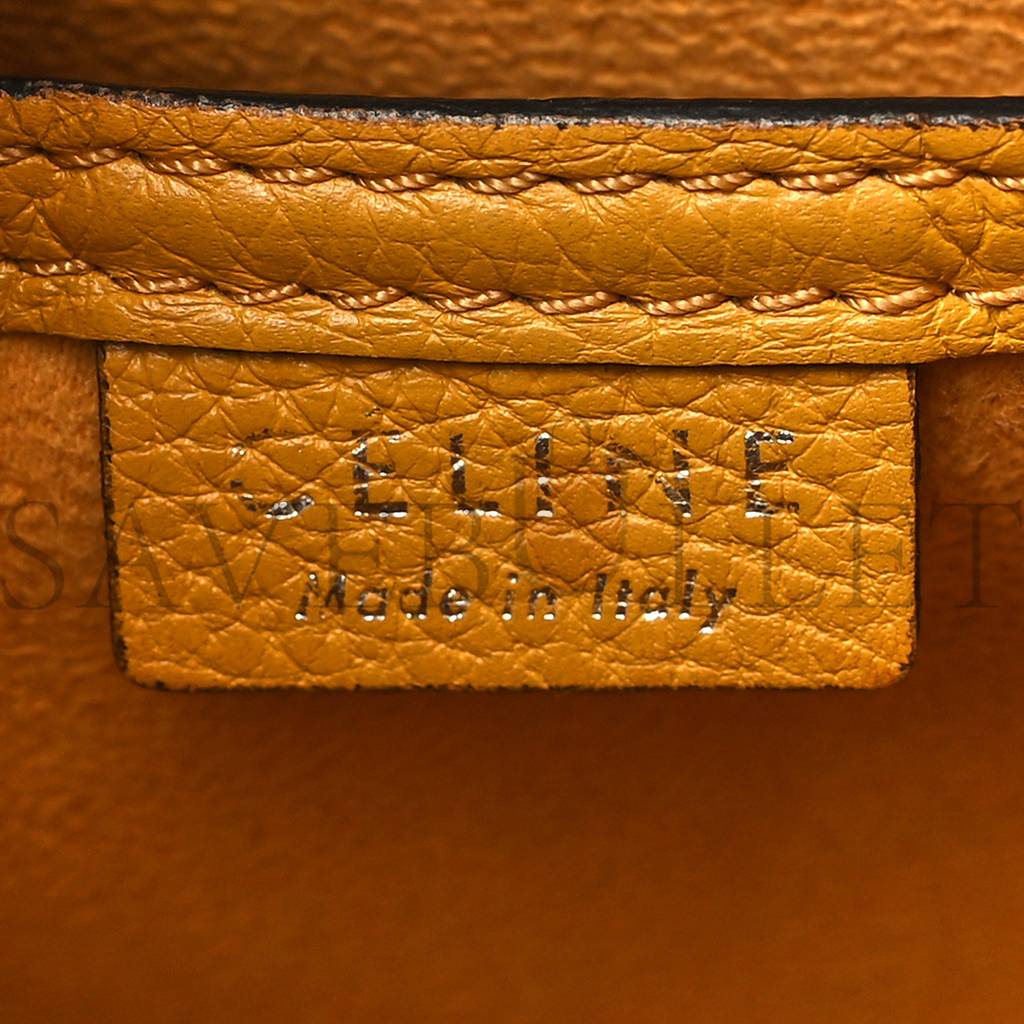 CELINE DRUMMED CALFSKIN NANO LUGGAGE OCRE (20*20*10cm) CELINE DRUMMED CALFSKIN NANO LUGGAGE OCRE (20*20*10cm)