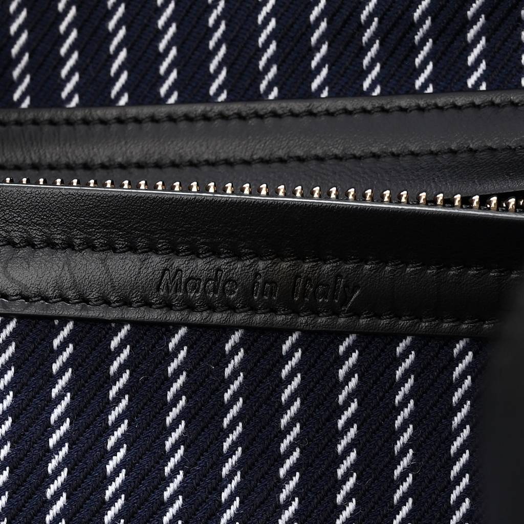 CELINE COTTON CANVAS STRIPED MEDIUM PHANTOM LUGGAGE BLUE WHITE (30*28*25cm) CELINE COTTON CANVAS STRIPED MEDIUM PHANTOM LUGGAGE BLUE WHITE (30*28*25cm)