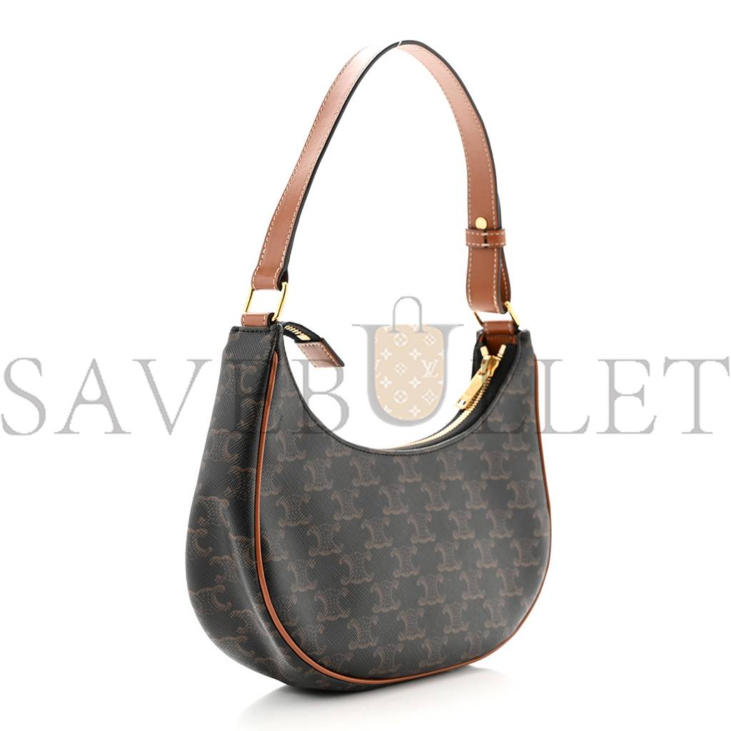 CELINE TRIOMPHE CANVAS CALFSKIN AVA SHOULDER BAG TAN (24*19*6cm) CELINE TRIOMPHE CANVAS CALFSKIN AVA SHOULDER BAG TAN (24*19*6cm)
