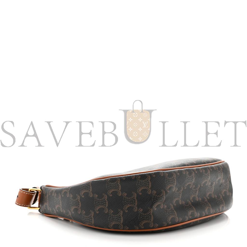 CELINE TRIOMPHE CANVAS CALFSKIN AVA SHOULDER BAG TAN (24*19*6cm) CELINE TRIOMPHE CANVAS CALFSKIN AVA SHOULDER BAG TAN (24*19*6cm)