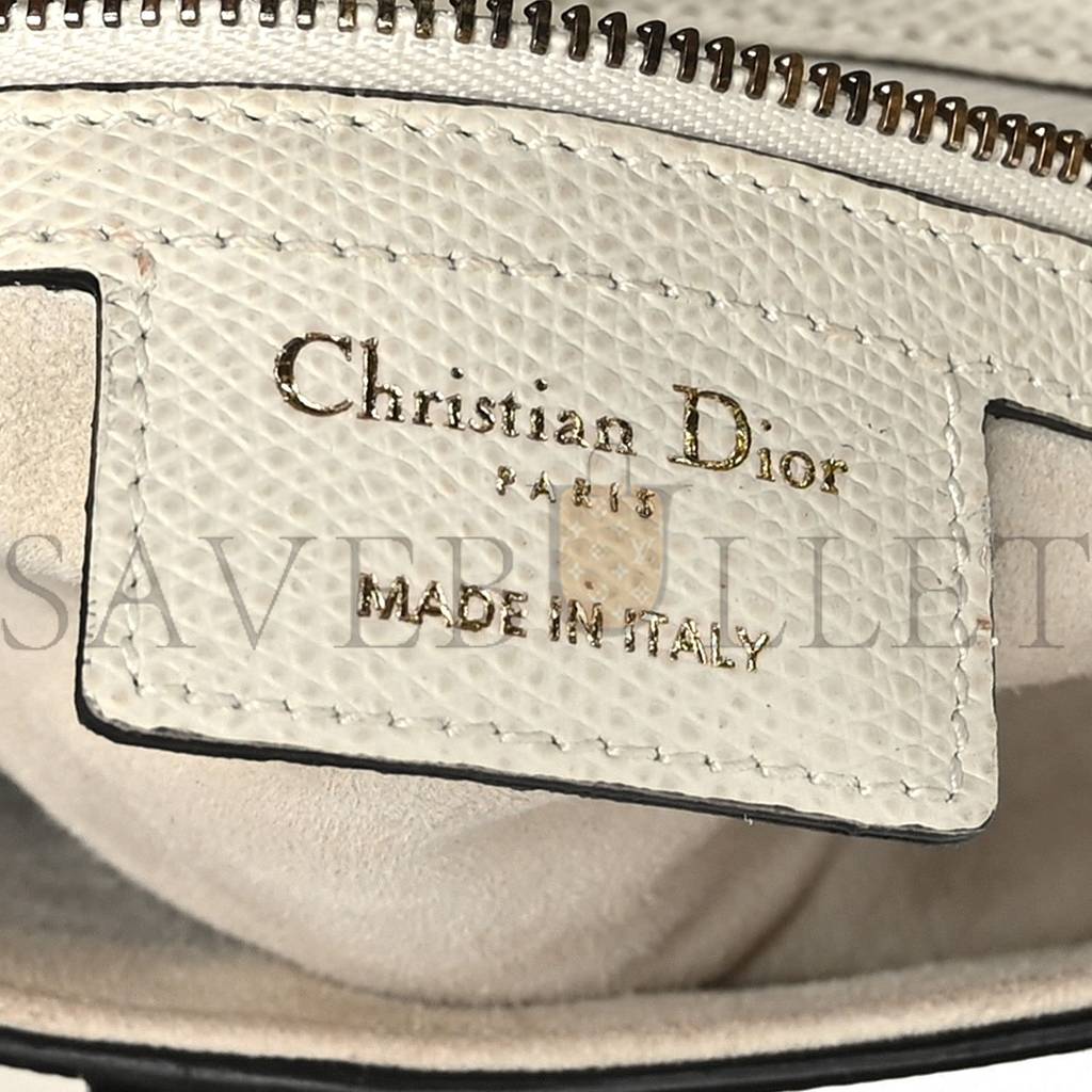 DIOR GRAINED CALFSKIN SADDLE BAG WHITE (24*20*7cm) DIOR GRAINED CALFSKIN SADDLE BAG WHITE (24*20*7cm)