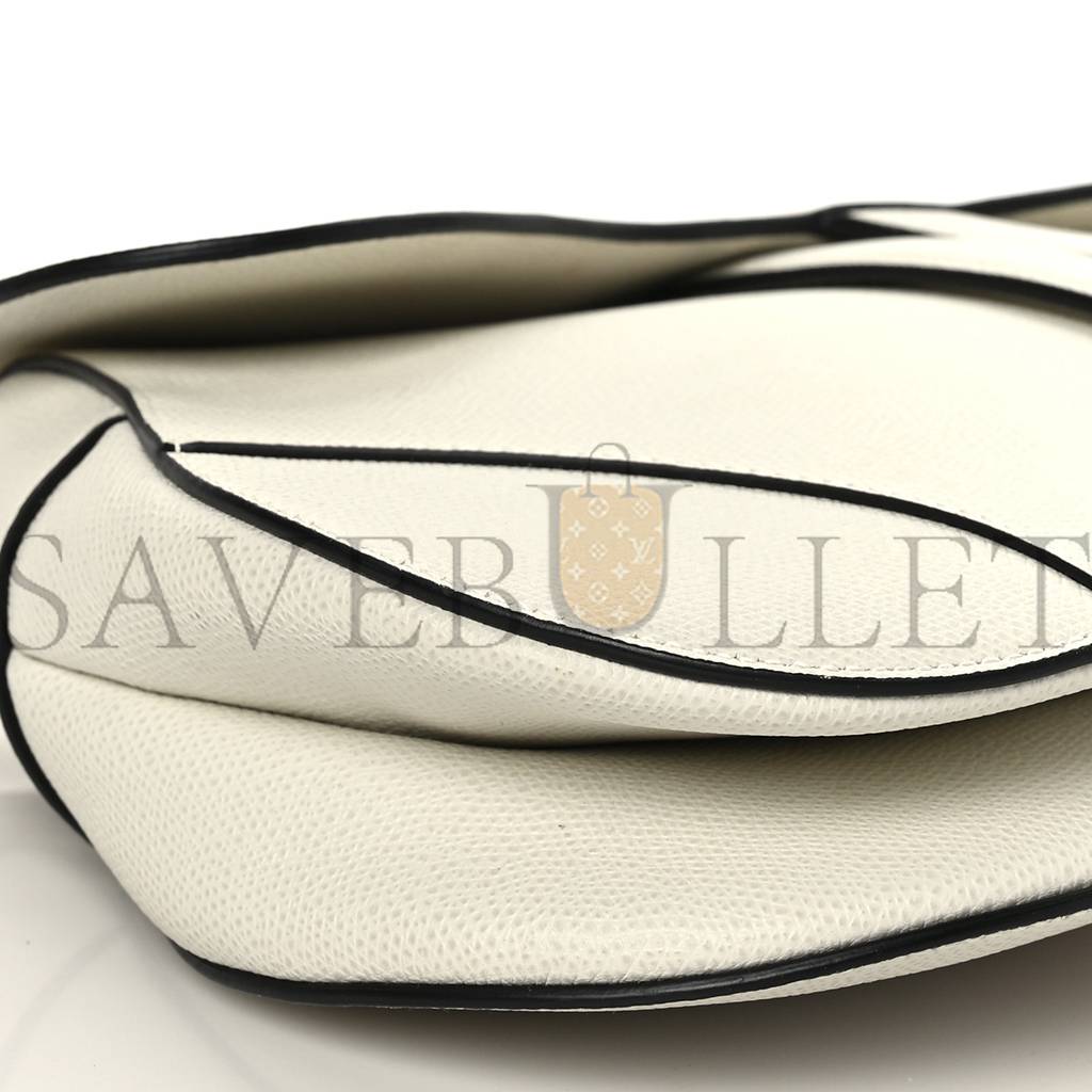 DIOR GRAINED CALFSKIN SADDLE BAG WHITE (24*20*7cm) DIOR GRAINED CALFSKIN SADDLE BAG WHITE (24*20*7cm)