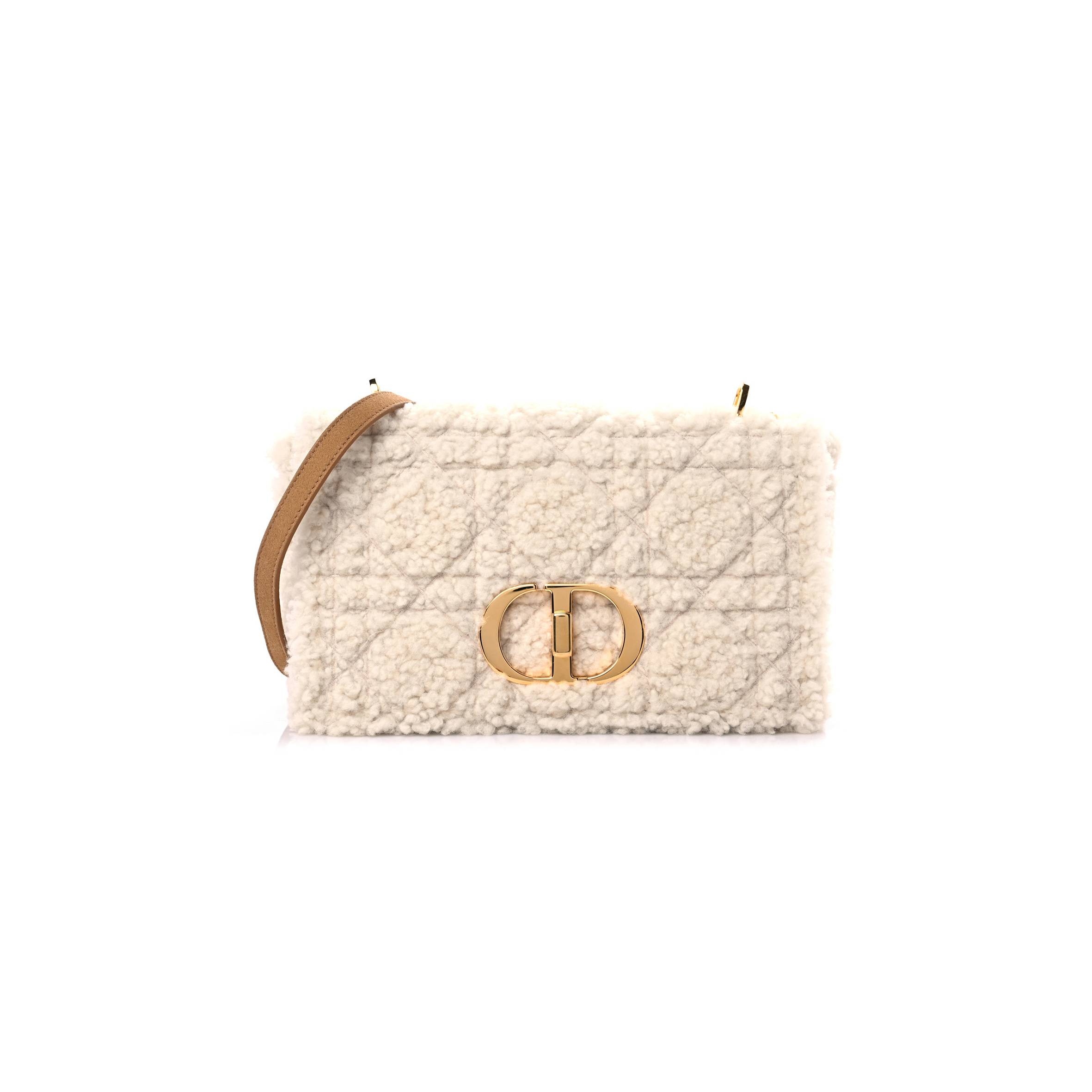 D*or shearling cannage medium caro bag natural m9242ummg-m925 (25*12*7cm)