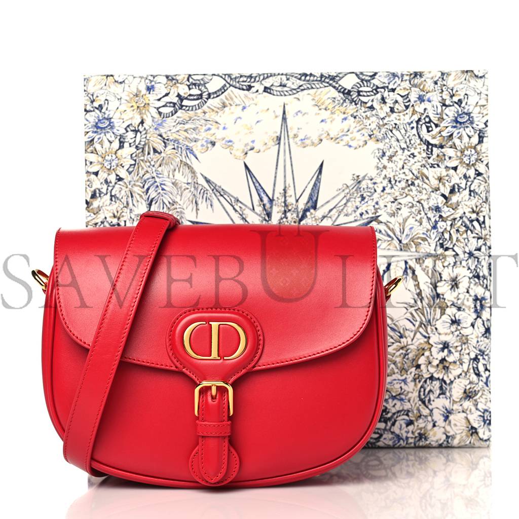 D*or box calfskin medium bobby flap raspberry (22*17*7cm)