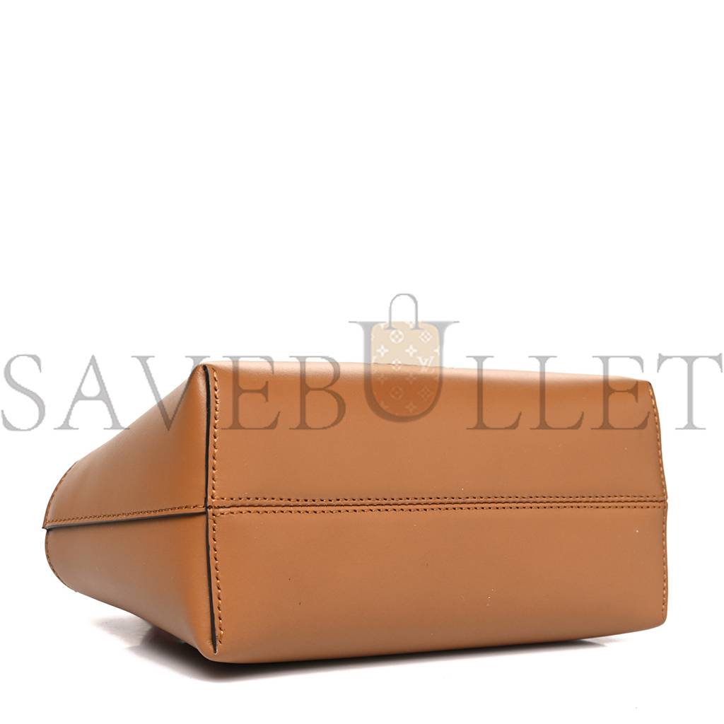 FENDI VITELLO KING PLEXIGLASS LOGO EMBOSSED MINI BY THE WAY TOP HANDLE BOSTON BAG CARAMELLO (18*11*8cm) FENDI VITELLO KING PLEXIGLASS LOGO EMBOSSED MINI BY THE WAY TOP HANDLE BOSTON BAG CARAMELLO (18*11*8cm)