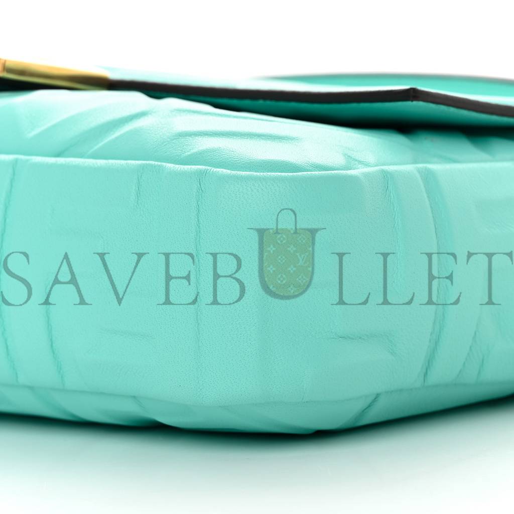 FENDI NAPPA FF 1974 EMBOSSED BAGUETTE SPRING TURQUOISE (27*15*5cm) FENDI NAPPA FF 1974 EMBOSSED BAGUETTE SPRING TURQUOISE (27*15*5cm)