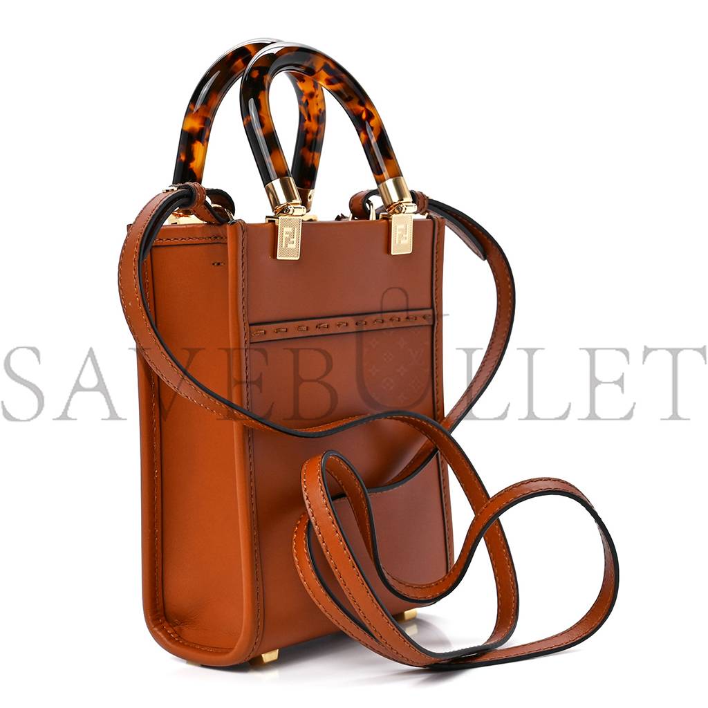 FENDI VITELLO KING PLEXIGLASS MINI FENDI SUNSHINE SHOPPER TOTE CUOIO (18*13*6cm) FENDI VITELLO KING PLEXIGLASS MINI FENDI SUNSHINE SHOPPER TOTE CUOIO (18*13*6cm)