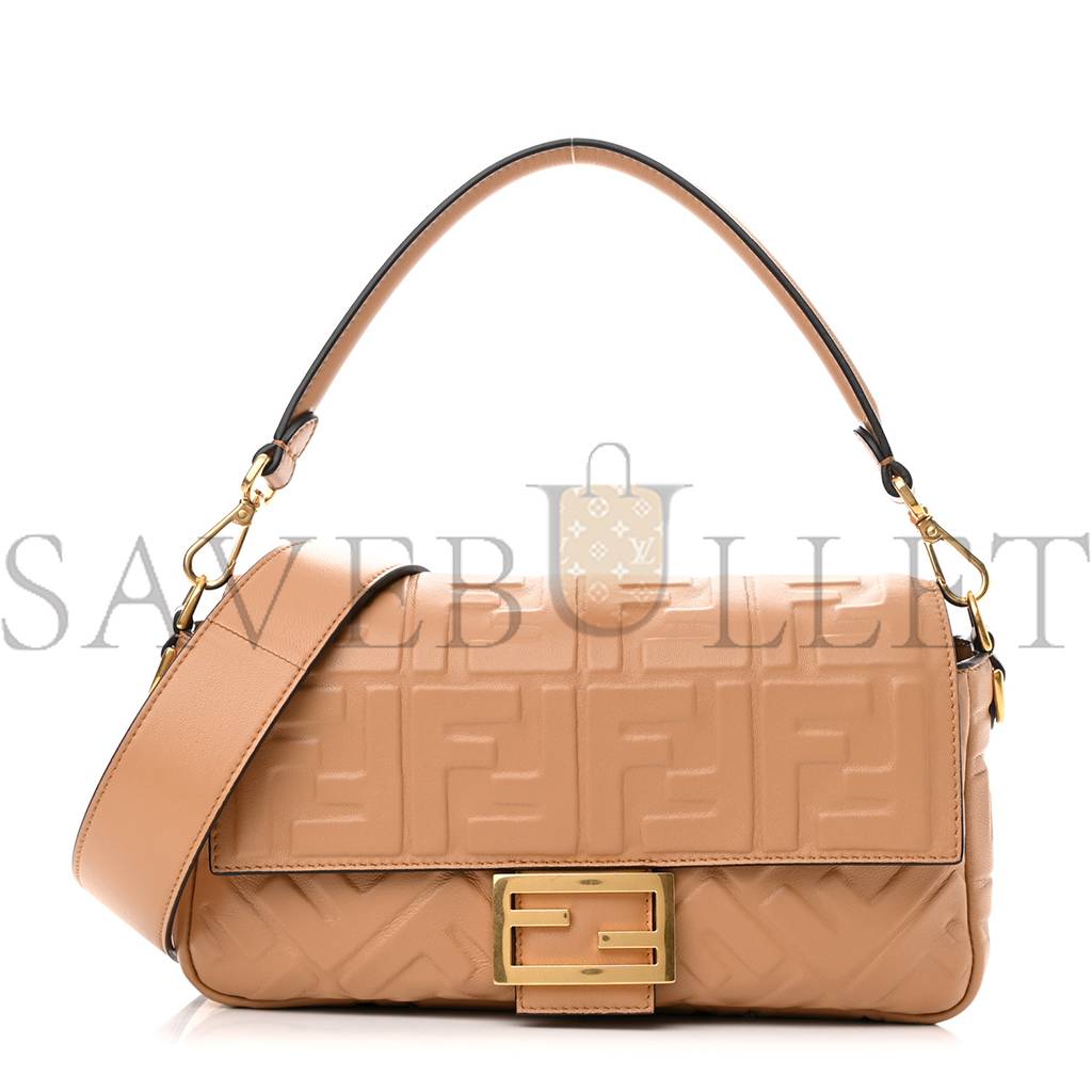 FENDI NAPPA FF 1974 EMBOSSED BAGUETTE MIELE SCURO (25*17*5cm) FENDI NAPPA FF 1974 EMBOSSED BAGUETTE MIELE SCURO (25*17*5cm)