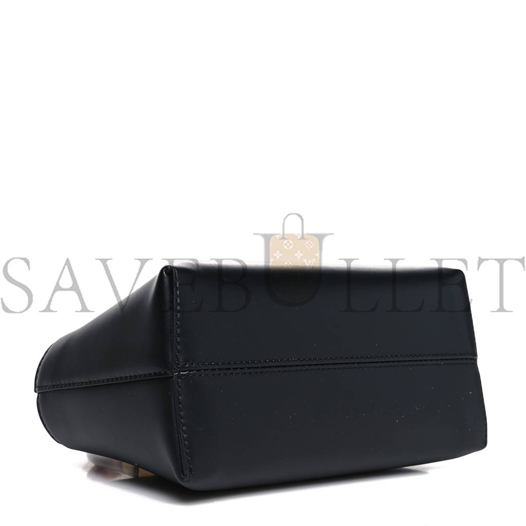 FENDI VITELLO KING PLEXIGLASS LOGO EMBOSSED MINI BY THE WAY TOP HANDLE BOSTON BAG BLACK (18*10*9cm) FENDI VITELLO KING PLEXIGLASS LOGO EMBOSSED MINI BY THE WAY TOP HANDLE BOSTON BAG BLACK (18*10*9cm)